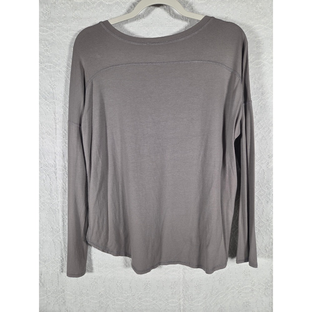 Eileen Fisher Womens Grey Viscose Lycra Long Sleeve Scoop Neck Boxy Top Size S - Picture 5 of 7